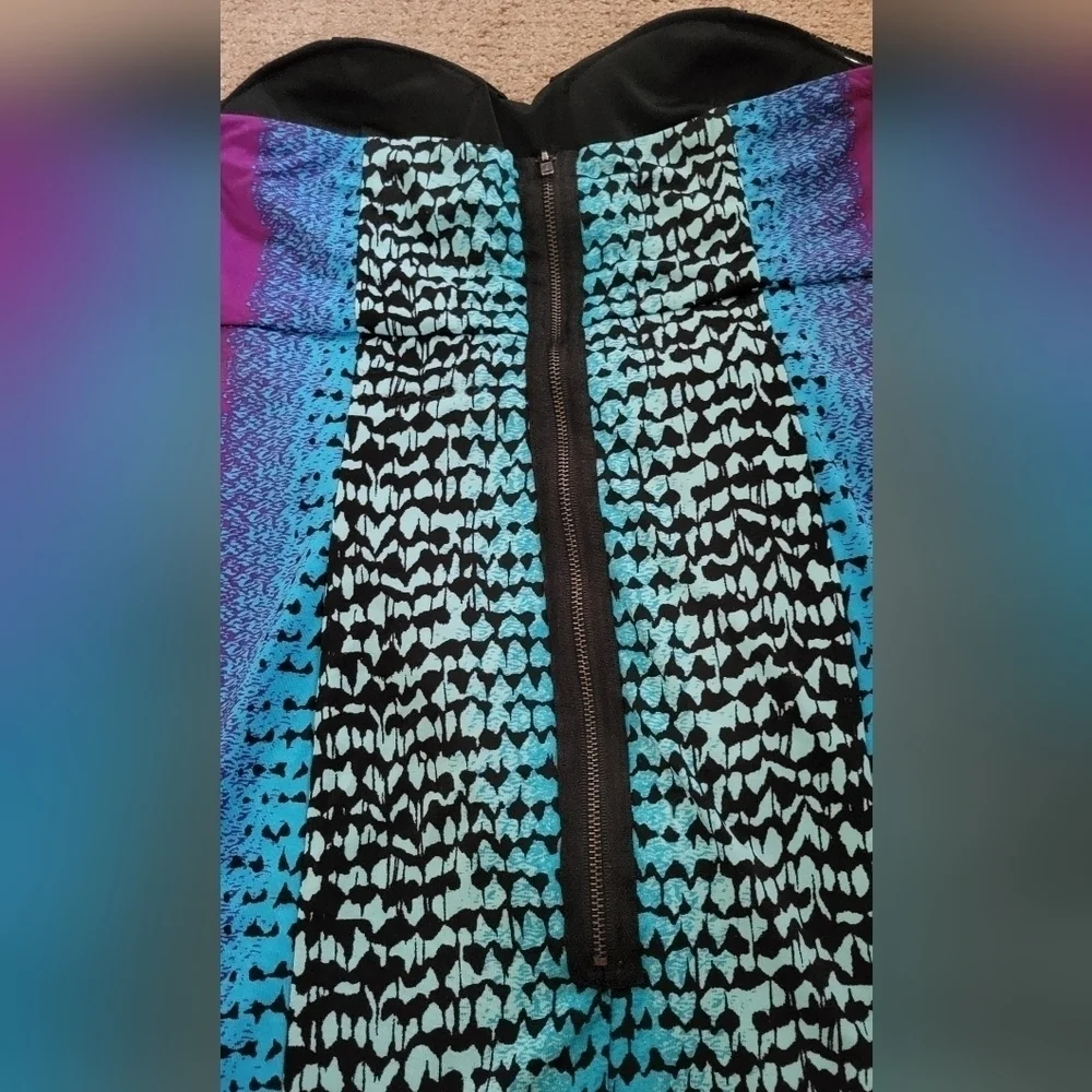 Rampage Vibrant Multi Color Strapless Lined Party Dress - Picture 9 of 14